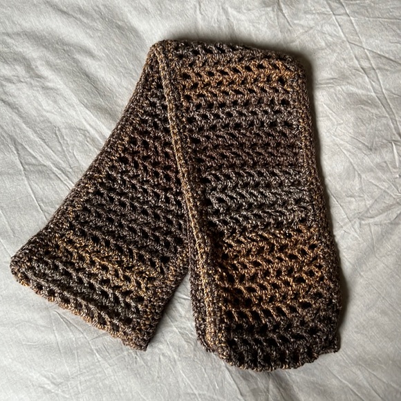 Handmade Crocheted Open-Weave Scarf - Picture 7 of 14